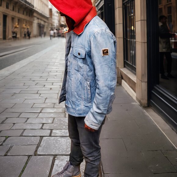 AMJ Lloyd Denim Style  Leather Jacket - Picture 4 of 6